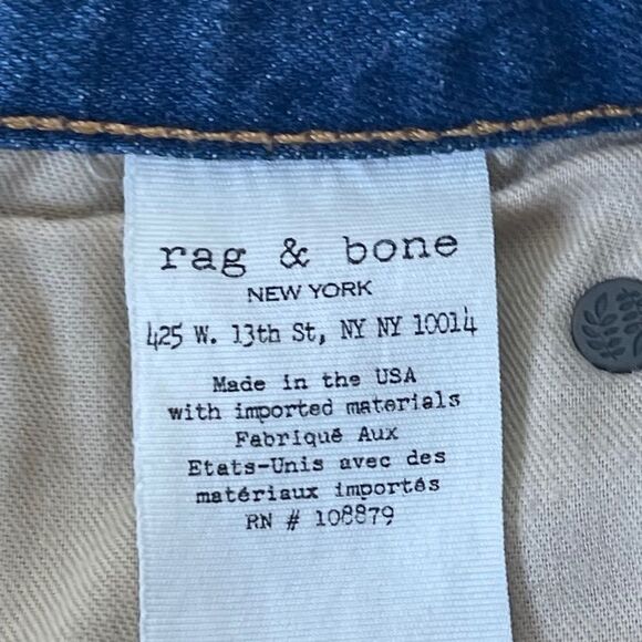 Rag & Bone High Rise Cuffed Denim Shorts Devon Wash Sz 28 - Picture 6 of 7